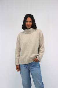 Jumpers Cardis: Henri Roll Neck Jumper Wheat