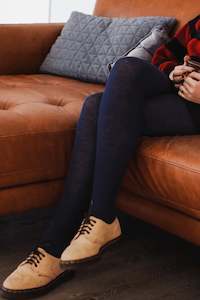 Socks: Merino Wool Textured Knit Tights Night