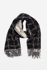 Scarves 1: Scarf Patchwork Black With Tassels