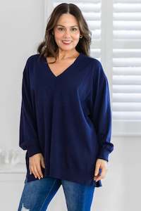 Angel V-Neck Knit Navy