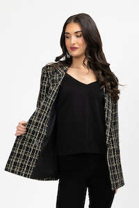 Dylan Blazer Black Gold Lurex Check