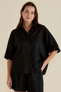 Lynwood Linen Shirt Black