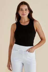Francis Rib Tank Black
