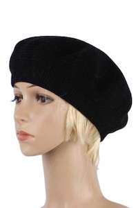 Ribbed Beret Black