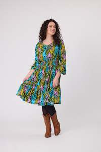 Classified: Margo Shirred Waist Dress Green