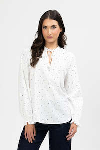 L/S Honey Top White Scatter Spot