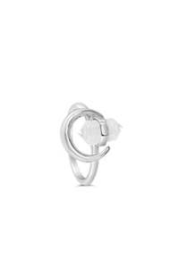 Sterling Silver Clear Quartz Pencil Point Ring