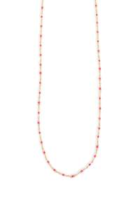 Short Chain Fuchsia Enamel Necklace