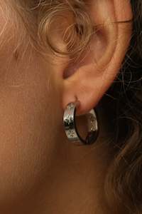 Steel Star Hoops Silver