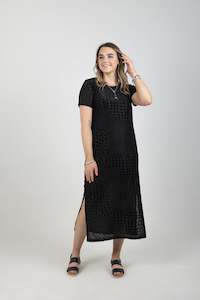 Solo Seek Exclusive: Houndstooth Mesh Slinky Dress - EXCLUSIVE TO MINT