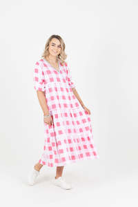 Ljc Designs: Maddie Dress Pink Check