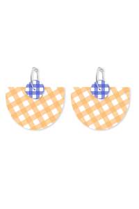 Moe Moe Earrings: Gingham Marigold Layered Large Bell Hoop Earrings
