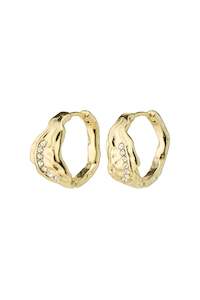 Pilgram Jewellery: Pia Organic Shape Crystal Hoop Earring Gold Plated