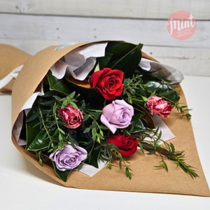 Birthday Click On Image: Berry Bliss Rose Bouquet - Half Dozen - 6 Stems