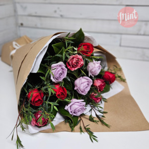 Berry Bliss Rose Bouquet - One Dozen - 12 Stems