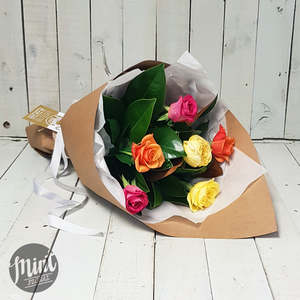 Roses Click On Images: Rainbow Rose Bouquet - Half Dozen - 6 Stems