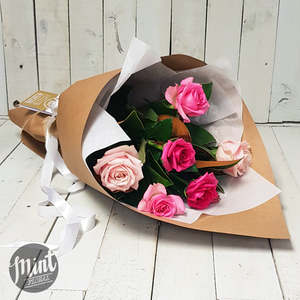 Roses Click On Images: Candyfloss Pink Rose Bouquet - Half Dozen - 6 Stems