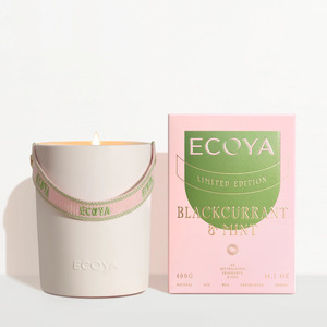 Mothers Day Flowers Sun 10th May 2026: Ecoya High Summer| Blackcurrant & Mint Ceramic Candle