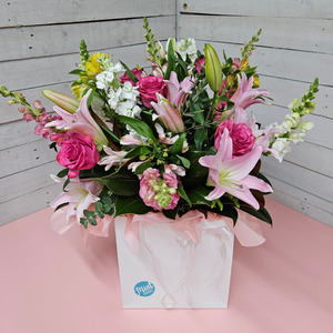 Mothers Day Flowers Sun 10th May 2026: 'MUM'S MOMENT' Bouquet Bag | MOTHERS DAY 2026