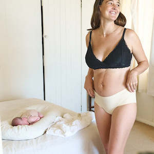 Nude & Black Seamless Maternity & Postpartum Briefs | Light Flow | Sizes 10 to 20