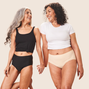 Incontinence Care: Black & Nude Seamless Incontinence Briefs | Moderate Protection | Sizes 10 to 20