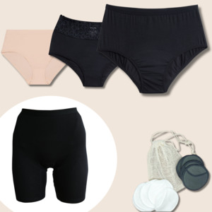 Comfort High Waist | Gift Set | 3 x Underwear + 1 x Shorts + Facial Pads