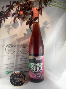 Products: Crimson Spice - Spiced Medium Sweet - Plum Mead - Mirabelle