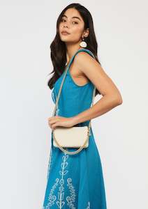 Lily Crossbody Bag - Sand + Gold Curb Chain