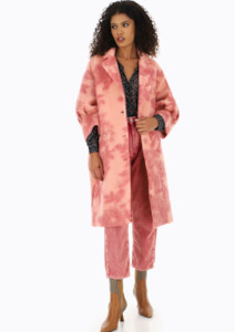 Dixie Fashion: CLEARANCE Floral Print Coat with 3/4 Sleeve - Rosa
