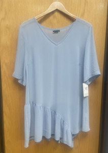 CLEARANCE Side Ruffle Top - Dusty Blue