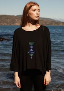 Harper Xavier: CLEARANCE Whimsy Tee - Shapes Print on Black