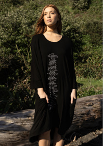 Harper Xavier: Whimsy Dress - Poetry Print on Black