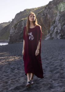 Harper Xavier: Loyalty Dress - Monarch Print on Wine