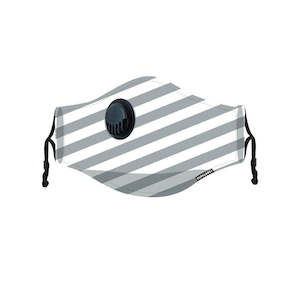 CLEARANCE Hero Reusable Face Mask - Charcoal / White Stripe