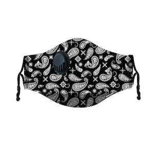 CLEARANCE Hero Reusable Face Mask - Black and White Paisley