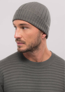 Mens Wear: Rib Merino Beanie - Bay Leaf