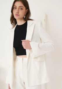Arata Single Breast Blazer - Ivory