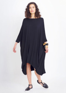 Wide Stretch Dress - Black