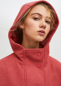 Clearance Sale: CLEARANCE High Collar Long Parka Coat - Pink