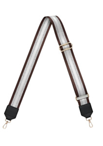 Bag Strap - Brown + Silver Stripe