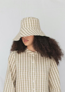 Hats: CLEARANCE Form Hat - Olive Gingham