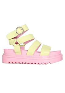 Footwear Sale: Sadie Sandal - Lemon / Bubblegum Pink