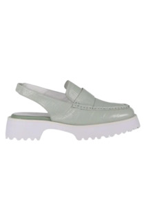 Last Pair Online Promo: Sarah Slingback Slide - Sage Croc Emboss // LAST PAIR SIZE 41