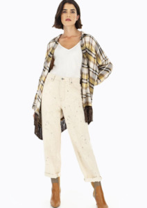 CLEARANCE Baggy Jeans with Abrasion Detail - Sabbia