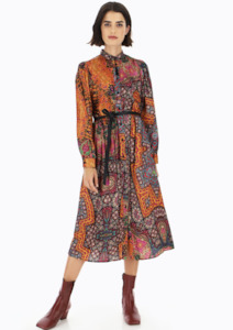 Dixie Fashion: CLEARANCE Shirt Dress with Tassels - Multi