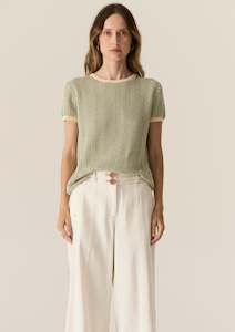 Jules Tee - Green / Ivory COMING SOON