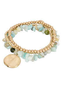 Jewellery: Esther Bracelet Set - Mint Stone