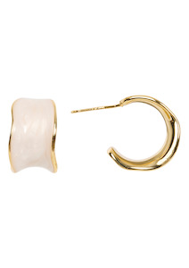 Mira Hoop Earrings - White Mix