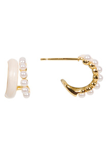 Jewellery: Mira Earrings - Pearl Mix