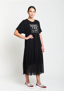 Rebel For Life Tee Dress - Black